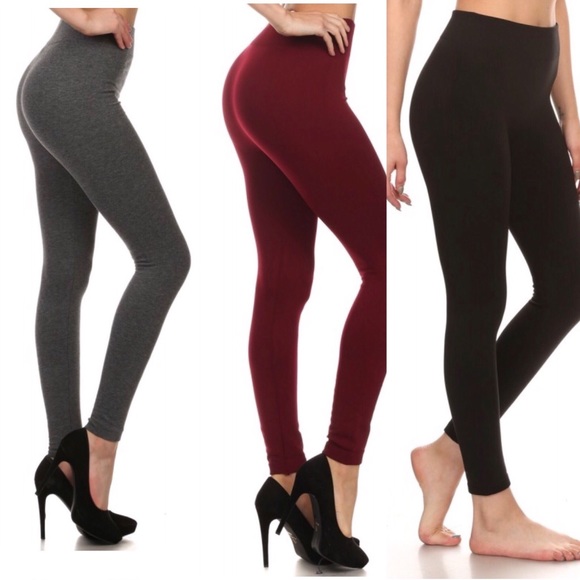 Pants - Bundle of 3 Leggings - High Waist Full Length